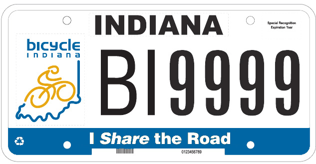 bicycle Indiana license plate
